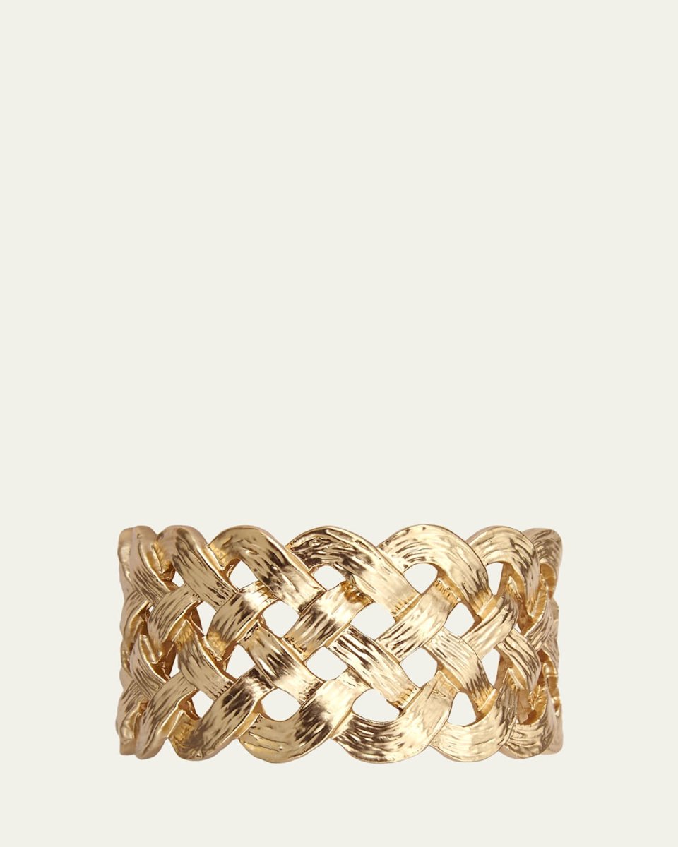 Braided Gold-Plated Napkin Ring Jewels, Set of 4
